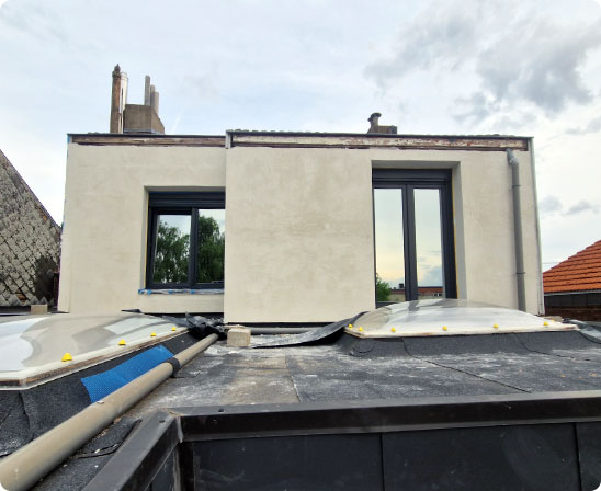 renovation de facade et toiture plate a seraing